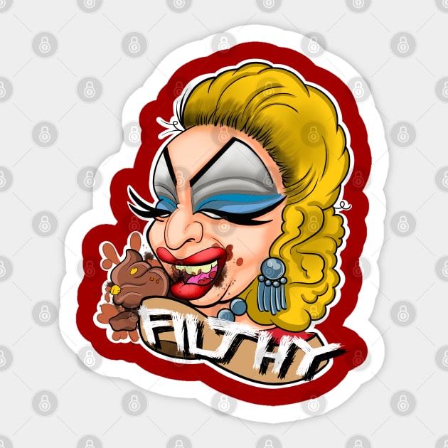 Divine Filth Sticker by InkyMcStapleface